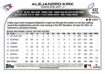 2022 Topps Alejandro Kirk #432 Toronto Blue Jays