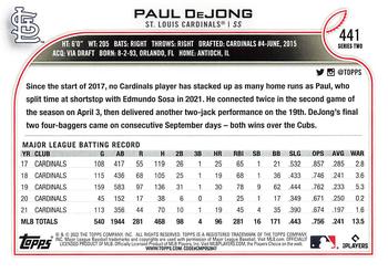 2022 Topps Paul DeJong #441 St. Louis Cardinals