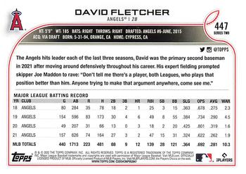 2022 Topps David Fletcher #447 Los Angeles Angels