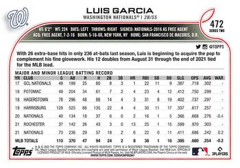 2022 Topps Luis Garcia #472 Washington Nationals