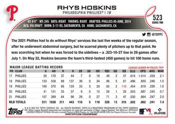 2022 Topps Rhys Hoskins #523 Philadelphia Phillies
