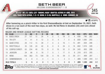 2022 Topps Seth Beer RC #345 Arizona Diamondbacks
