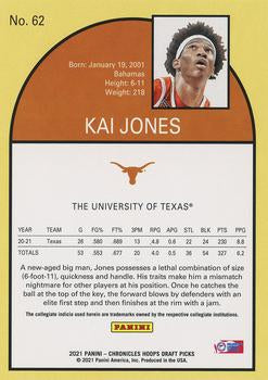 2021 Panini Chronicles Hoops Retro Kai Jones 62 Texas Longhorns