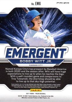 2021 Panini Prizm Bobby Witt Jr. Emergent #6 Kansas City Royals