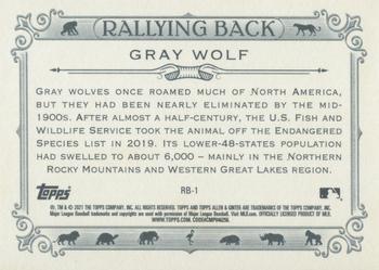 2021 Topps Allen & Ginter's Rallying Back Gray Wolf #RB-1