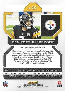 2021 Panini Prizm Ben Roethlisberger Red Cracked Ice #253 Pittsburgh Steelers
