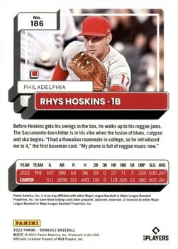 2022 Panini Donruss Rhys Hoskins #186 Philadelphia Phillies