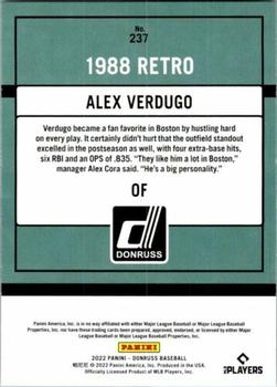 2022 Panini Donruss Retro 1988 Alex Verdugo #237 Boston Red Sox