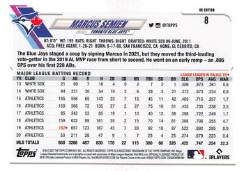 2021 Topps UK Edition Marcus Semien #8 Toronto Blue Jays
