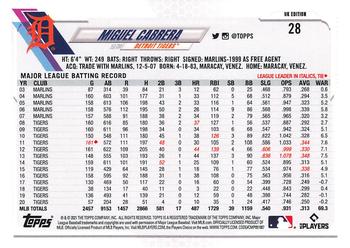2021 Topps UK Edition Miguel Cabrera #28 Detroit Tigers