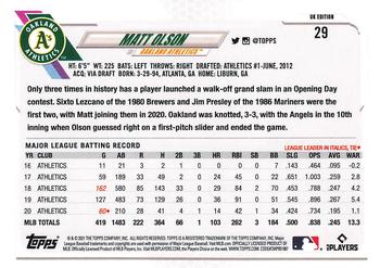 2021 Topps UK Edition Matt Olson #29 Oakland Athletics
