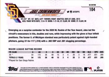 2021 Topps UK Edition Jake Cronenworth ASR, RC #104 San Diego Padres
