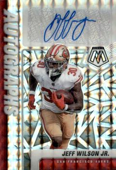 2021 Panini Mosaic Jeff Wilson Jr. Auto Silver Mosaic Prizm Autographs No. A-JWJ