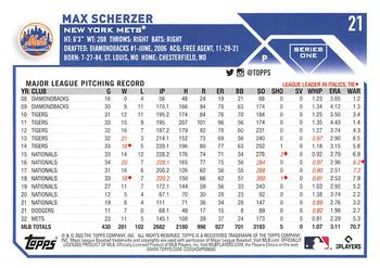 2023 Topps Max Scherzer #21 New York Mets