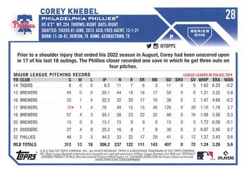 2023 Topps Corey Knebel #28 Philadelphia Phillies