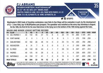 2023 Topps CJ Abrams Future Stars #35 Washington Nationals