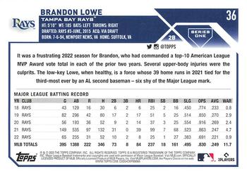 2023 Topps Brandon Lowe #36 Tampa Bay Rays