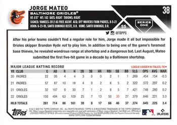 2023 Topps Jorge Mateo #38 Baltimore Orioles