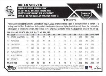 2023 Topps Brian Serven Rookie #41 Colorado Rockies