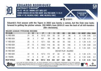 2023 Topps Eduardo Rodriguez #59 Detroit Tigers