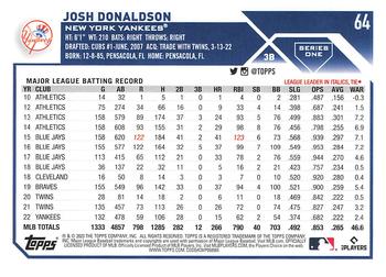2023 Topps Josh Donaldson #64 New York Yankees