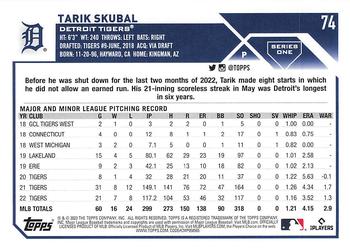 2023 Topps Tarik Skubal #74 Detroit Tigers