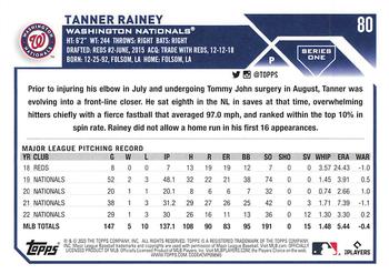 2023 Topps Tanner Rainey #80 Washington Nationals
