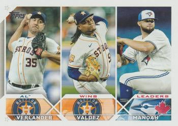 2023 Topps Framber Valdez / Justin Verlander / Alek Manoah League Leaders #82