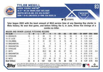 2023 Topps Tylor Megill #83 New York Mets
