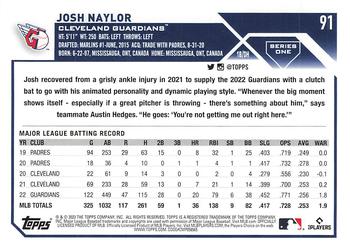 2023 Topps Josh Naylor #91 Cleveland Guardians