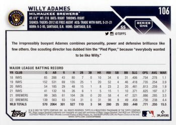 2023 Topps Willy Adames #106 Milwaukee Brewers