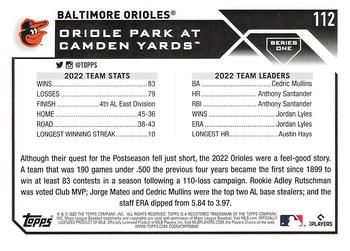2023 Topps Baltimore Orioles® Team Card #112 Baltimore Orioles