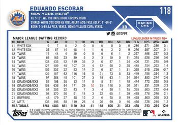 2023 Topps Eduardo Escobar #118 New York Mets