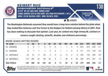 2023 Topps Keibert Ruiz #130 Washington Nationals