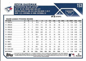 2023 Topps Kevin Gausman #153 Toronto Blue Jays