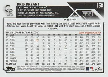 2023 Topps Kris Bryant #158 Colorado Rockies
