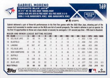 2023 Topps Gabriel Moreno Rookie #169 Toronto Blue Jays