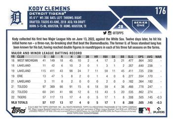 2023 Topps Kody Clemens Rookie #176 Detroit Tigers