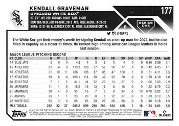 2023 Topps Kendall Graveman #177 Chicago White Sox