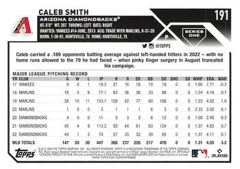 2023 Topps Caleb Smith #191 Arizona Diamondbacks
