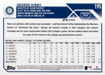 2023 Topps George Kirby Future Stars #195 Seattle Mariners