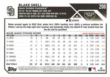 2023 Topps Blake Snell #208 San Diego Padres