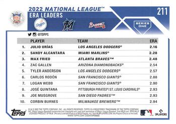 2023 Topps #211 (Julio Urías / Sandy Alcantara / Max Fried)