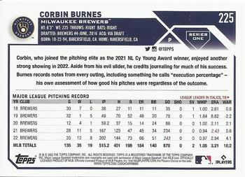 2023 Topps Corbin Burnes #225 Milwaukee Brewers