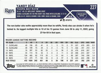 2023 Topps Yandy DÃ­az #227 Tampa Bay Rays
