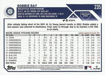 2023 Topps Robbie Ray #235 Seattle Mariners