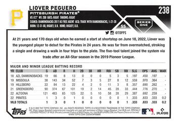 2023 Topps Liover Peguero Rookie #238 Pittsburgh Pirates