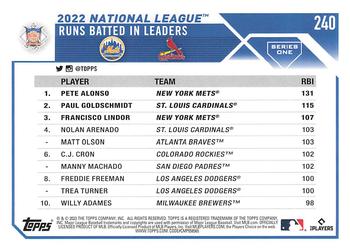 2023 Topps Paul Goldschmidt / Pete Alonso / Francisco Lindor League Leaders #240