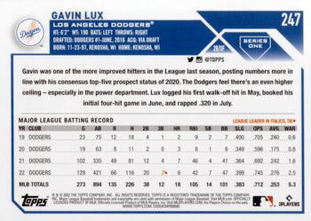 2023 Topps Gavin Lux #247 Los Angeles Dodgers