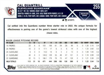 2023 Topps Cal Quantrill #255 Cleveland Guardians